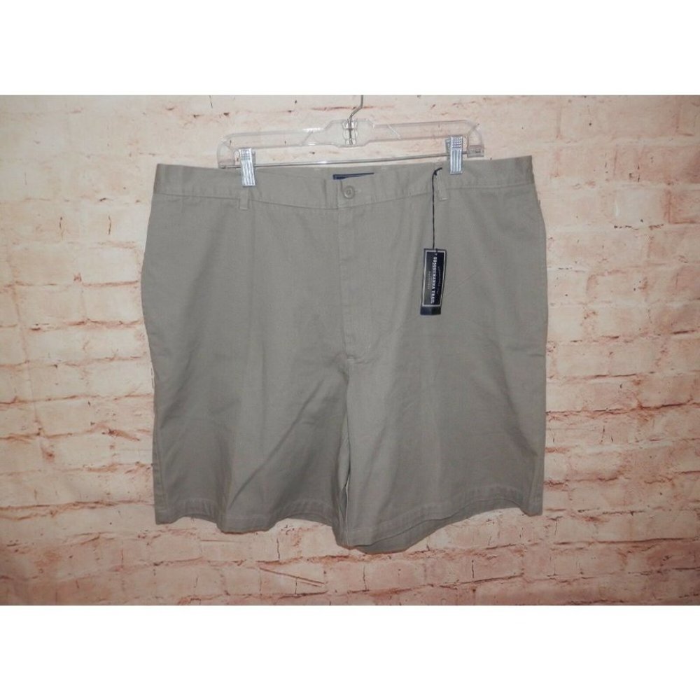 NEW Susquehanna Trail Men's Size 42 Flat Front Khaki Casual Dress Shorts 2285
